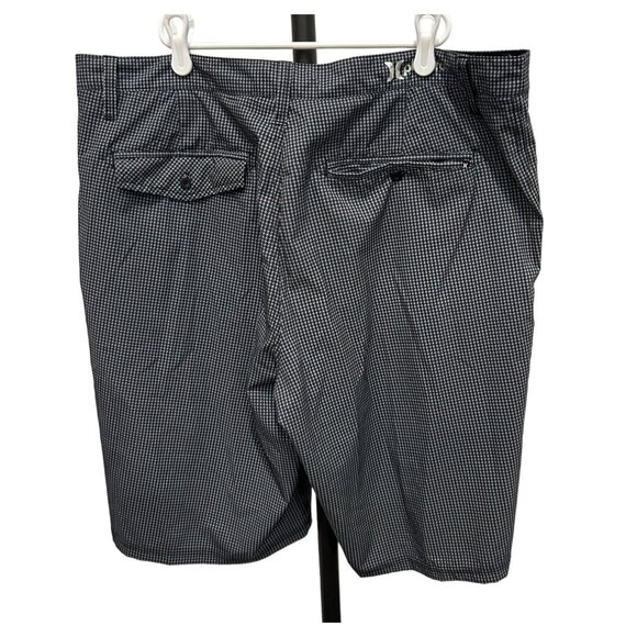 Hurley Mens Houndstooth Patterned Shorts Black White Sz - Picture 2 of 8